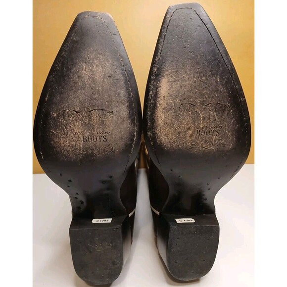 Macie Bean Boots Sz 7M Floral Embroidered Brown Leather Snip Toe Western Cowgirl - Picture 10 of 16